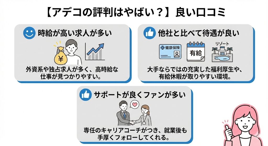 【アデコの評判はやばい?】良い口コミ