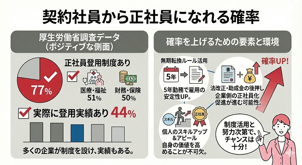 契約社員から正社員になれる確率